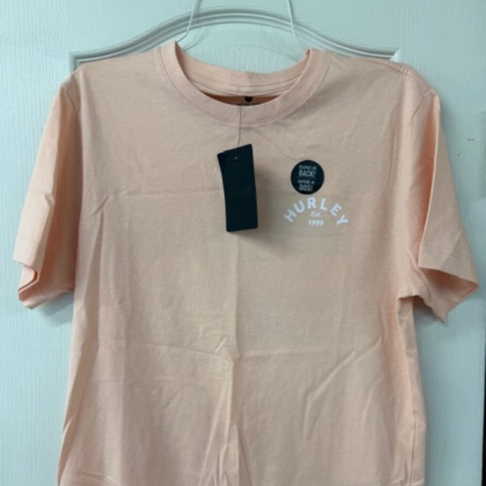 Hurley Stripey Sunrise Graphic Tee | Candy Pink | Small | NWT